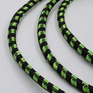 Black and Bright Green Bungee Shock Cord with Hooks sample, design MT-B9EAA2C8, view 3
