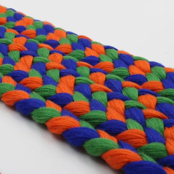 Green, Royal Blue and Orange Choti Braid