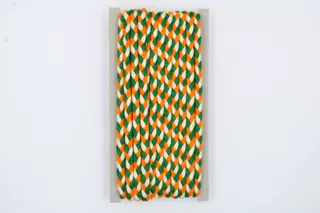Green, Orange and White Narrow Choti Braid sample, design MT-8B9BCDF7, view 2