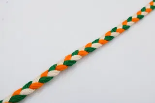 Green, Orange and White Narrow Choti Braid sample, design MT-8B9BCDF7, view 5