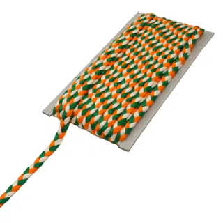 Green, Orange and White Narrow Choti Braid sample, design MT-8B9BCDF7, view 9