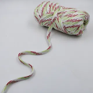White, Red and Lime Green Flat Drawstring Cord sample, design MT-4B102C8A, view 3