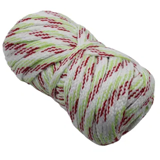 White, Red and Lime Green Flat Drawstring Cord sample, design MT-4B102C8A, view 6