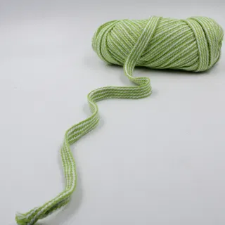 Lime Green and White Flat Drawstring Cord sample, design MT-B5144369, view 2