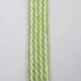 Lime Green and White Flat Drawstring Cord sample, design MT-B5144369, view 3