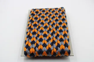 Grey, Navy Blue and Orange Choti Braid sample, design MT-D1C5A0B0, view 2