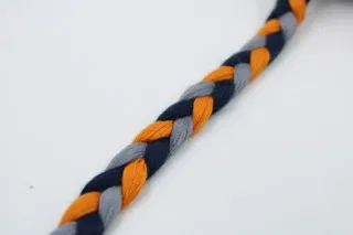 Grey, Navy Blue and Orange Choti Braid sample, design MT-D1C5A0B0, view 4
