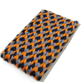 Grey, Navy Blue and Orange Choti Braid sample, design MT-D1C5A0B0, view 6