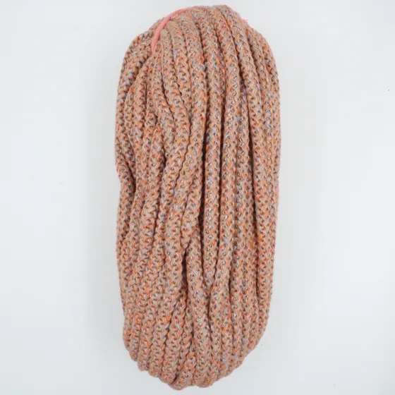 Peach and Grey Melange Covered Cord