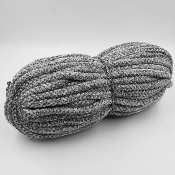 Flecked Grey Melange Covered Cord