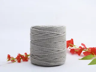 Light Grey Knitted Cord on a Spool sample, design MT-9D7CD4F7-05, view 4
