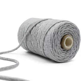 Grey Melange Round Braided Cord sample, design MT-CD8F44D2, view 5