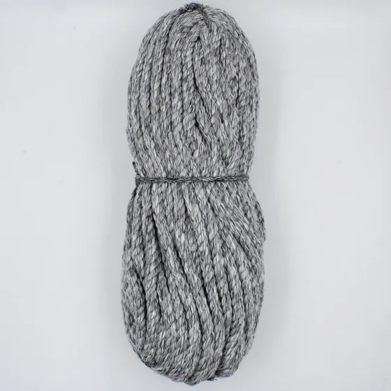 Grey Melange Chunky Macrame Cord, Twisted Rope