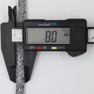 Light and Charcoal Grey Melange Covered Cord sample, design MT-BD0F6C96, view 6