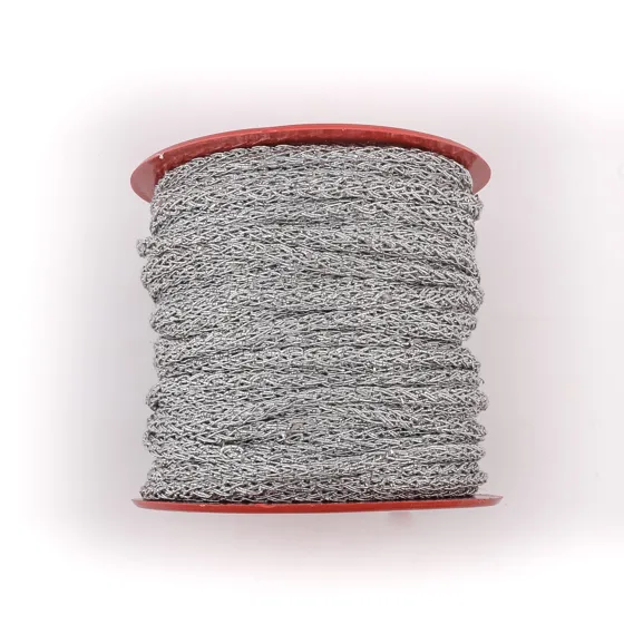 Light and Dark Grey Melange Knitted Cord