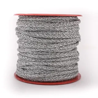 Light and Dark Grey Melange Knitted Cord sample, design MT-9D7CD4F7-21, view 2