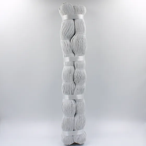 Pale Grey Hangtag Elastic Cord in Banded Hanks
