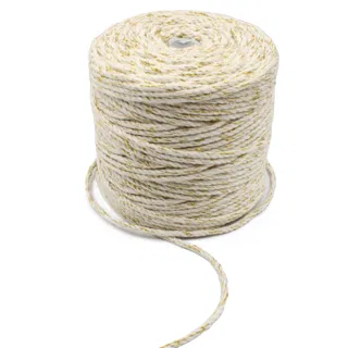 Off-White and Gold Metallic Macrame Cord sample, design MT-D3AB3C91, view 6