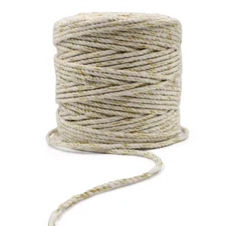 Off-White and Gold Metallic Macrame Cord sample, design MT-D3AB3C91, view 7