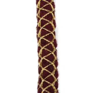 Maroon Covered Cord with Gold Diamond Mesh sample, design MT-6E1737C2, view 8