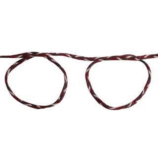 Maroon, White and Dark Brown Choti Braid sample, design MT-052E361B, view 2