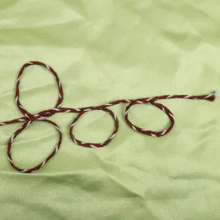Maroon, White and Dark Brown Choti Braid sample, design MT-052E361B, view 4