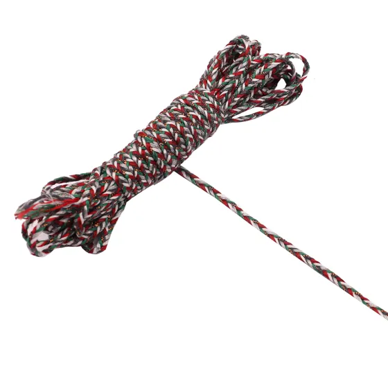 Maroon, White and Dark Green Choti Dori Braided Trim