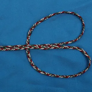 Maroon, White and Dark Green Choti Dori Braided Trim sample, design MT-72B59431, view 4