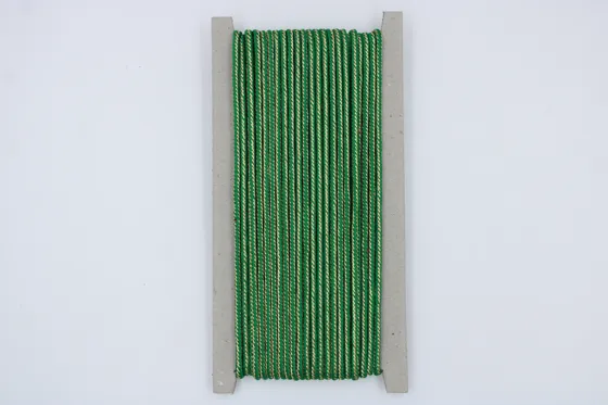 Green and Gold Metallic Braided Cord