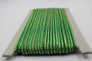 Green and Gold Metallic Braided Cord sample, design MT-01736F4F, view 2
