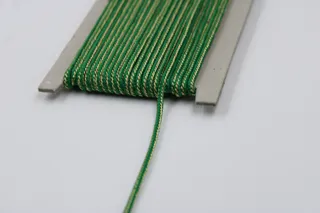 Green and Gold Metallic Braided Cord sample, design MT-01736F4F, view 3