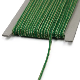 Green and Gold Metallic Braided Cord sample, design MT-01736F4F, view 6