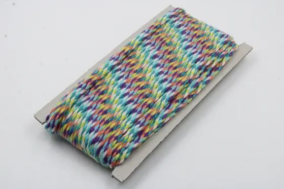 Turquoise and Purple Multicolour Braided Drawstring Cord