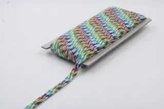 Turquoise and Purple Multicolour Braided Drawstring Cord sample, design MT-E38DC627, view 3