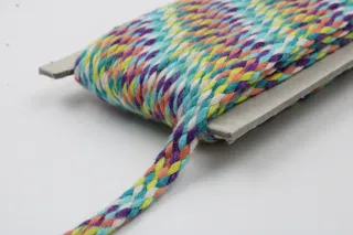 Turquoise and Purple Multicolour Braided Drawstring Cord sample, design MT-E38DC627, view 4
