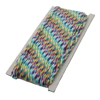 Turquoise and Purple Multicolour Braided Drawstring Cord sample, design MT-E38DC627, view 6