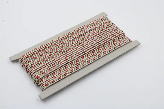 Multicolour Braided Cord, White Ground