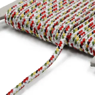 Multicolour Braided Cord, White Ground sample, design MT-99122040, view 8