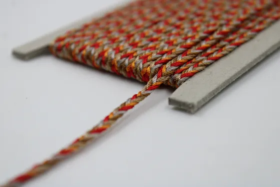 Red, Orange, Brown and Grey Flat Choti Braid