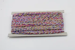 Pink, Purple, Blue, Green and Yellow Variegated Choti Braid sample, design MT-D20219DD, view 2