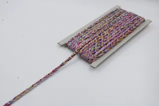 Pink, Purple, Blue, Green and Yellow Variegated Choti Braid sample, design MT-D20219DD, view 4