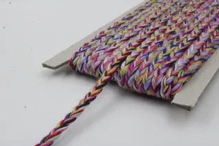 Pink, Purple, Blue, Green and Yellow Variegated Choti Braid sample, design MT-D20219DD, view 5