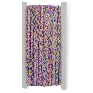 Pink, Purple, Blue, Green and Yellow Variegated Choti Braid sample, design MT-D20219DD, view 7
