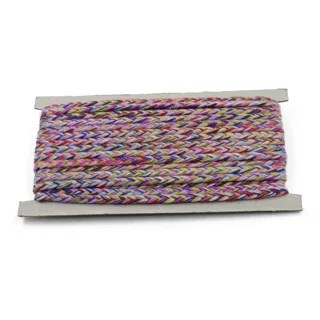 Pink, Purple, Blue, Green and Yellow Variegated Choti Braid sample, design MT-D20219DD, view 8