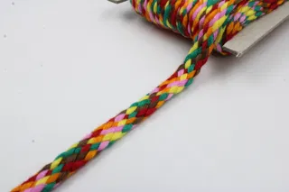 Green, Red and Brown Multicolour Braided Drawstring Cord sample, design MT-02036363, view 4