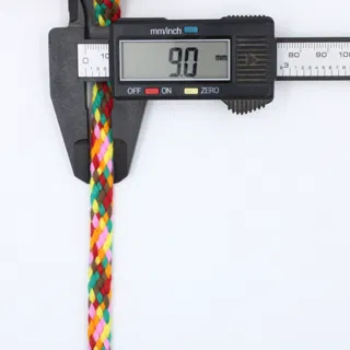 Green, Red and Brown Multicolour Braided Drawstring Cord sample, design MT-02036363, view 5