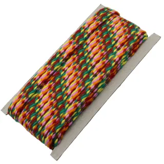 Green, Red and Brown Multicolour Braided Drawstring Cord sample, design MT-02036363, view 6