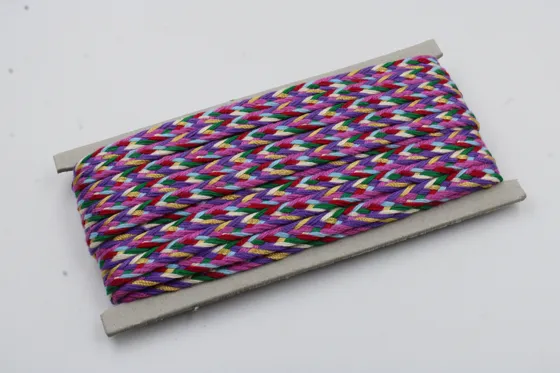 Multicolour Chevron Flat Braided Trim