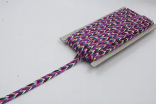 Multicolour Chevron Flat Braided Trim sample, design MT-4AFDB0D4, view 3
