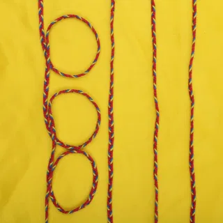 Red, Blue and Yellow Rounded Choti Braid sample, design MT-0F5336D3, view 4
